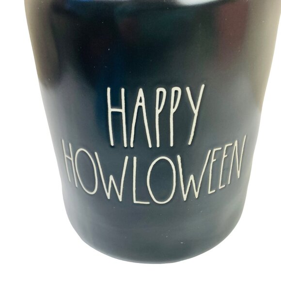 Rae Dunn "Happy Howloween" Black Ceramic Canister Cookie Jar Halloween Decor - Picture 5 of 6